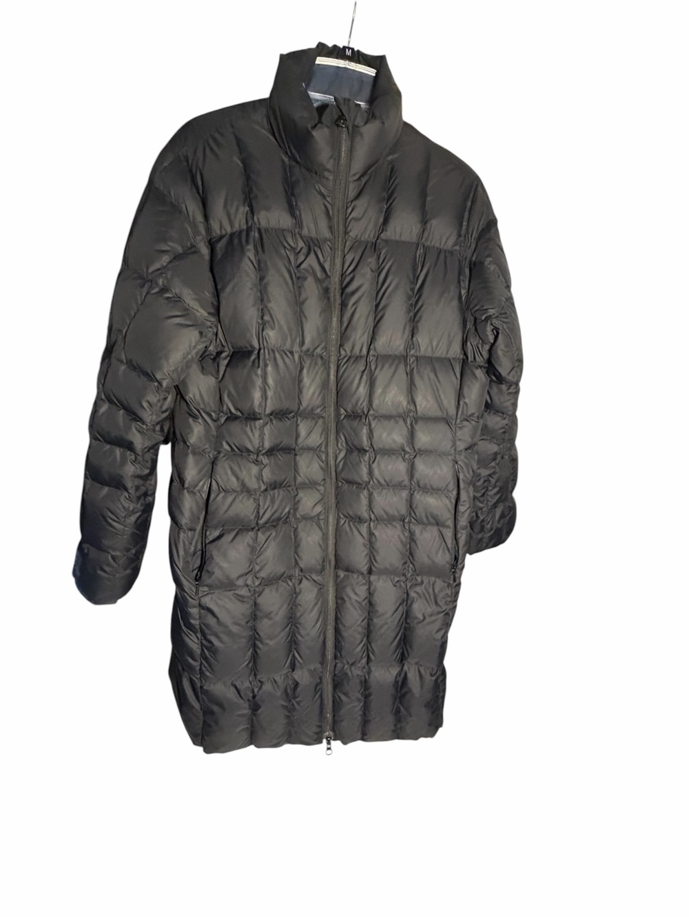 Lands End Goosedown Long Black Quilted Puffer Coat Womens Sz Med